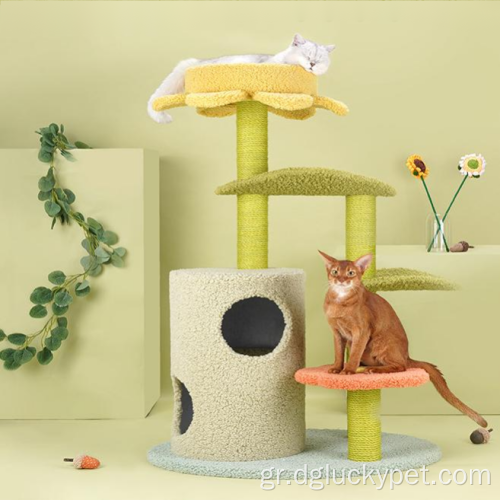 Υψηλή ισχυρή δημοφιλής σιζάλ Climbing Cat Scratcher